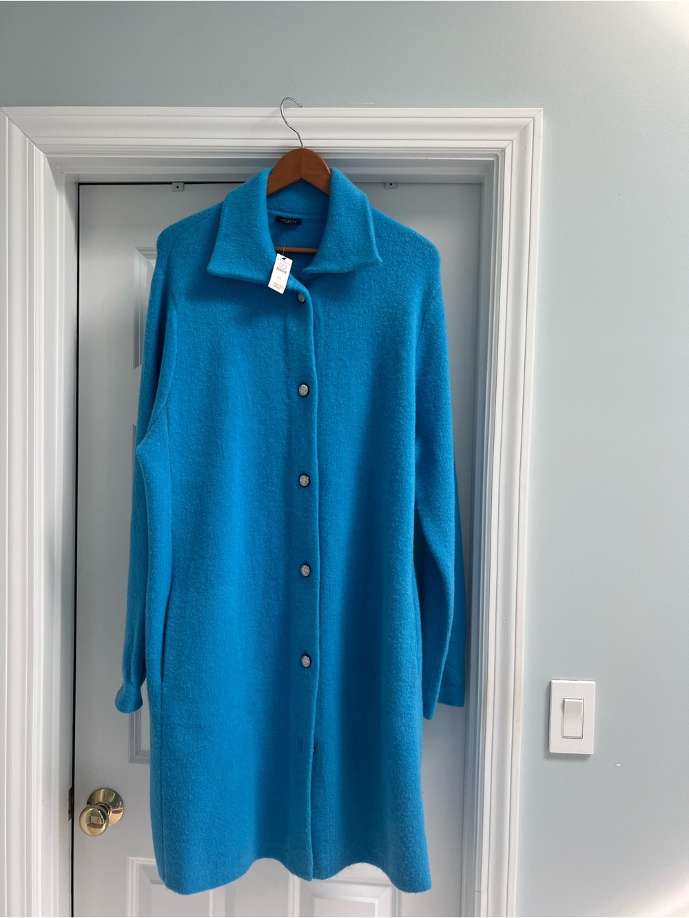 NWT Talbots Bright Button-Front Long Sweater Coat